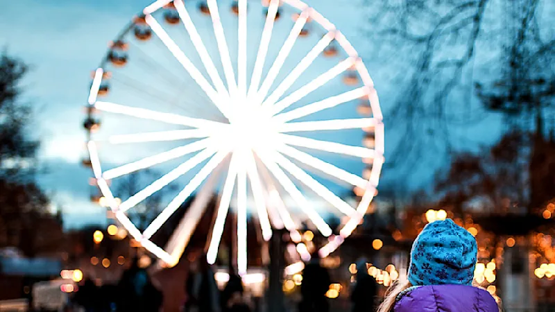 A Ferris wheel at Vinterland in Oslo