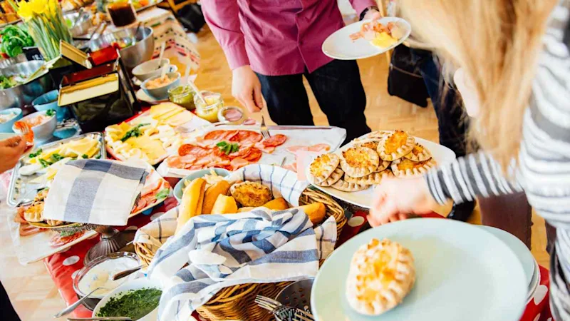 Food on table and plate in Finland