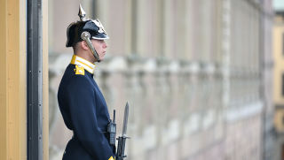Guard outside the Royal castle in Stockholm