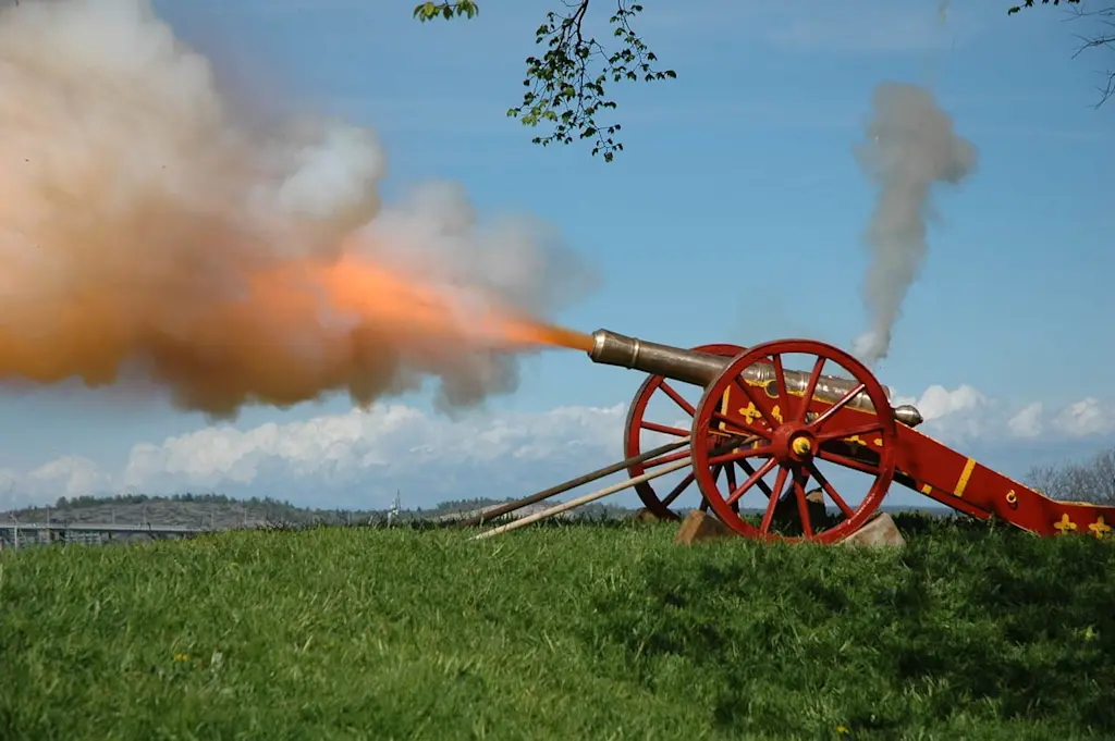 Canon fires fron Kongsten fredriksatd overlooking city view