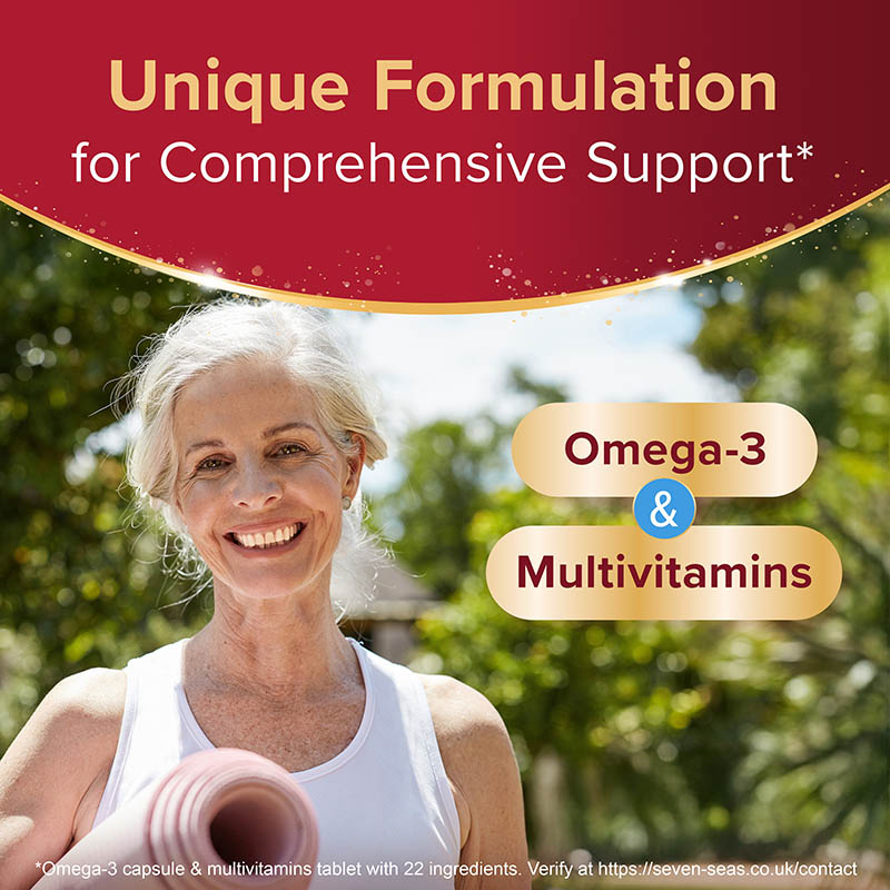 Unique formulation for comprehensive support: Omega-3 + multivitamins