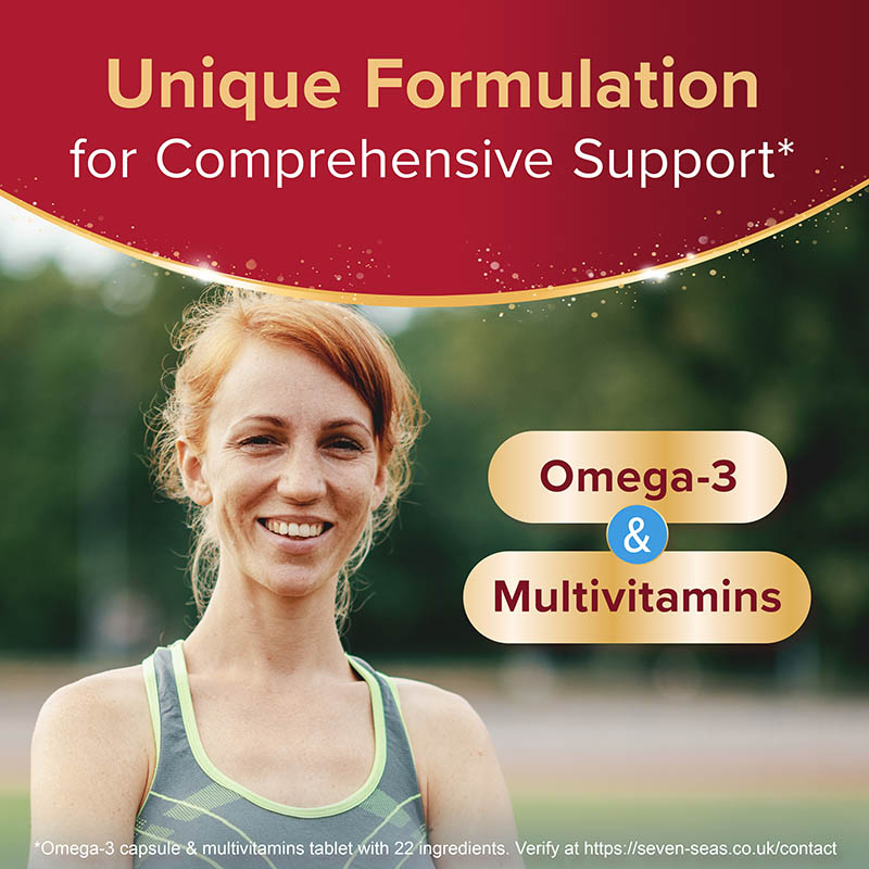Unique formulation for comprehensive support: Omega-3 + multivitamins