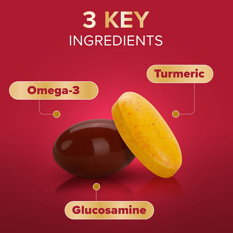 3 key ingredients: Omega-3, turmeric, glucosamine