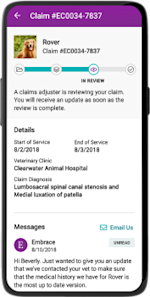 what viewing a claim looks like on an iphone