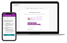 MyEmbrace portal on a mobile phone and desktop