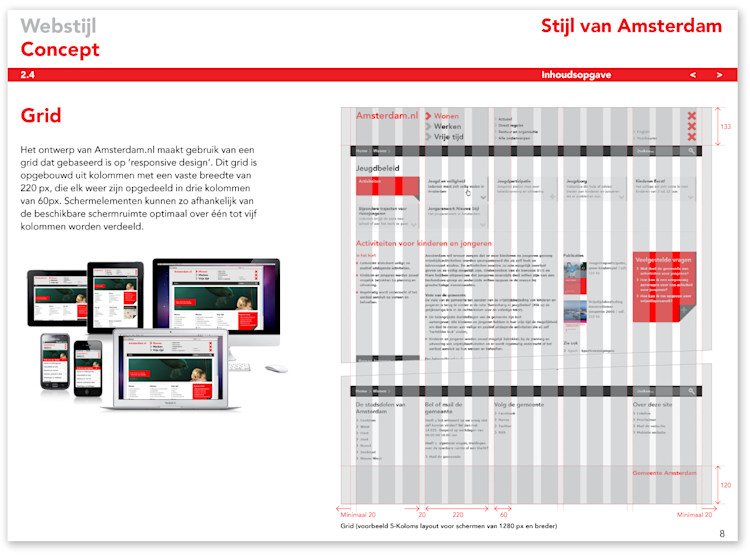 Online style guide pages