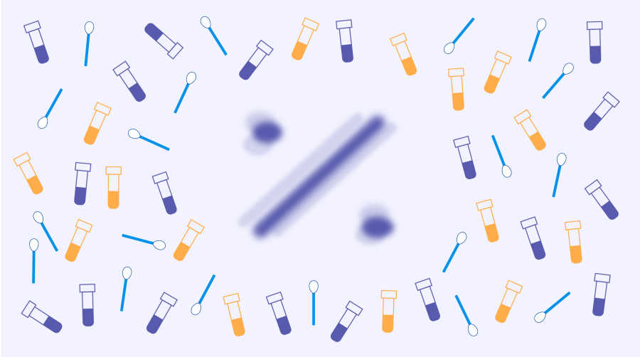 Illustration of test swabs and vials
