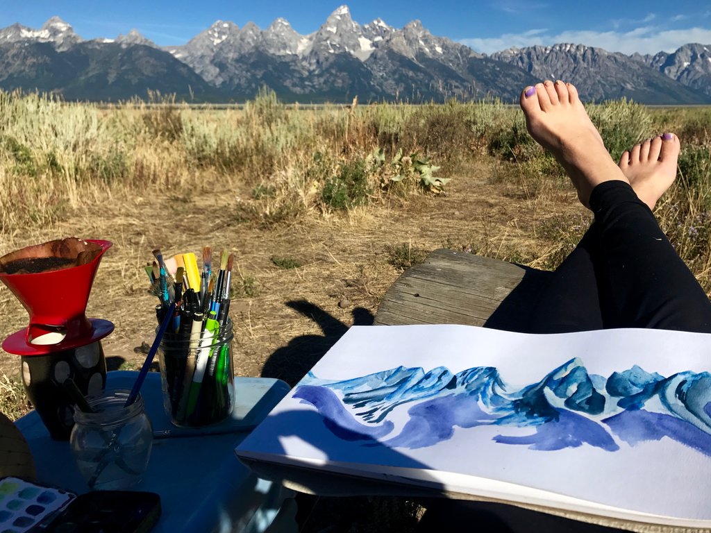 painting the tetons