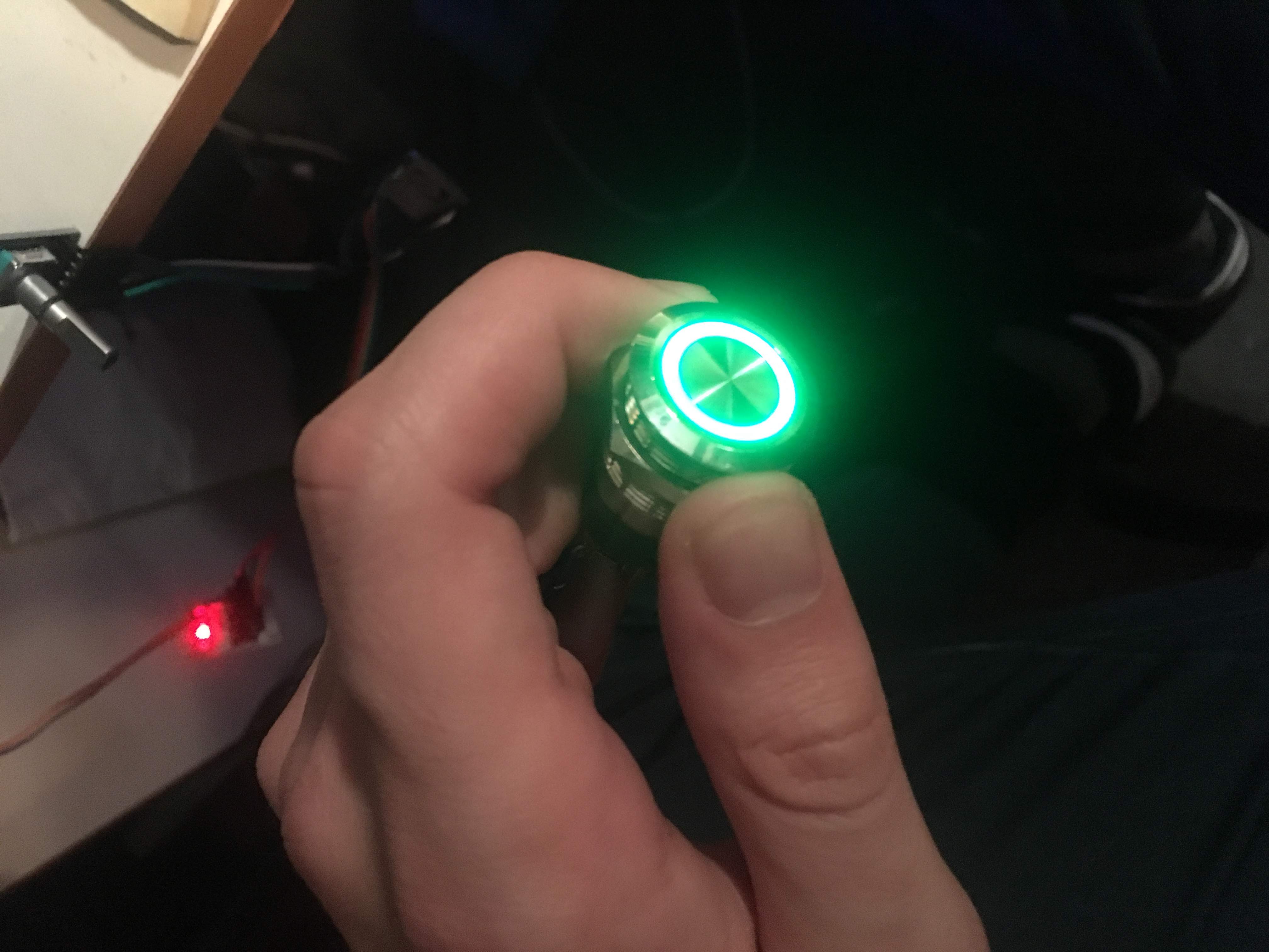 ESPHome Stereo Green LED Button
