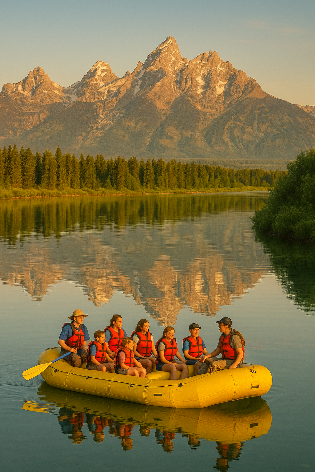 large raft on calm water