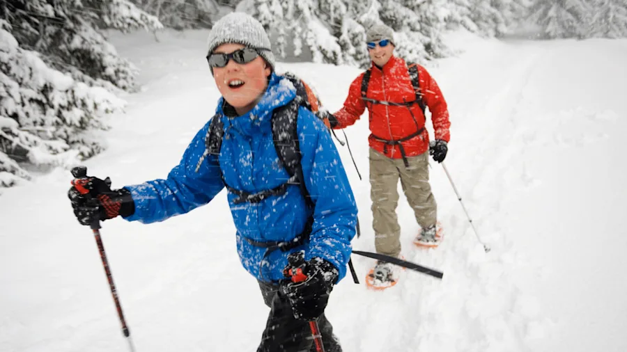 Los Angeles family snowshoeing |