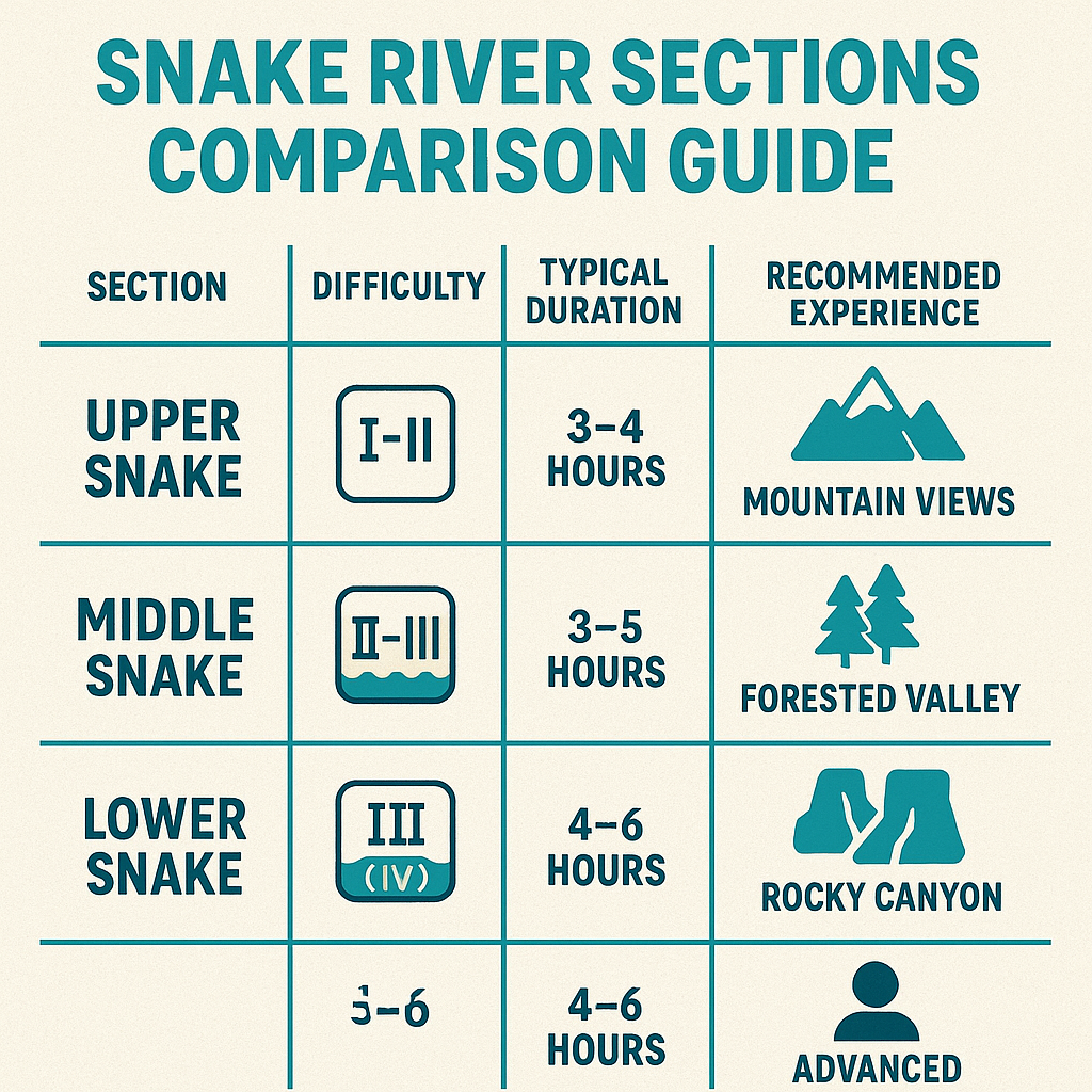 Snake River Sections Comparison Guide