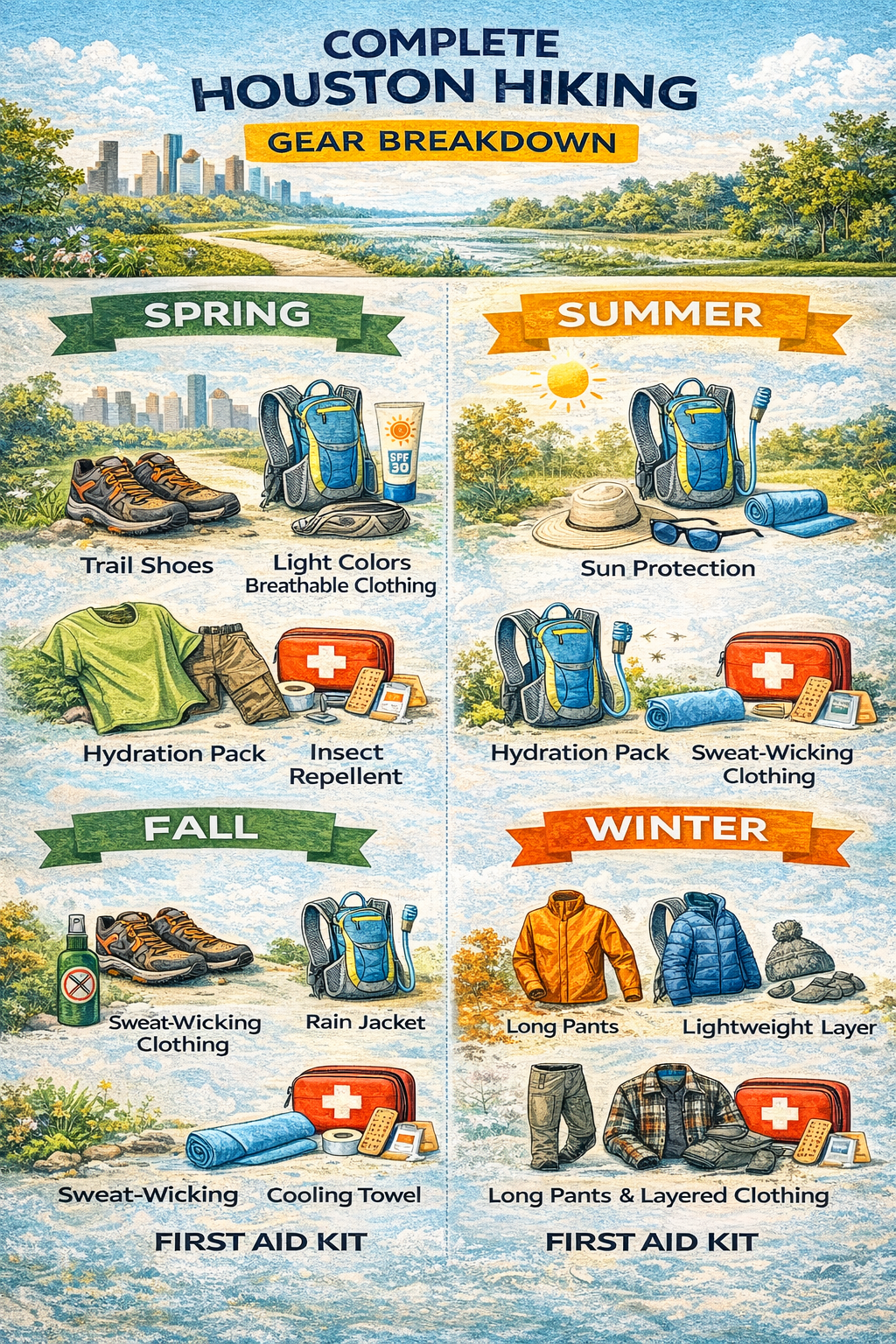 Complete Houston Hiking Gear Breakdown