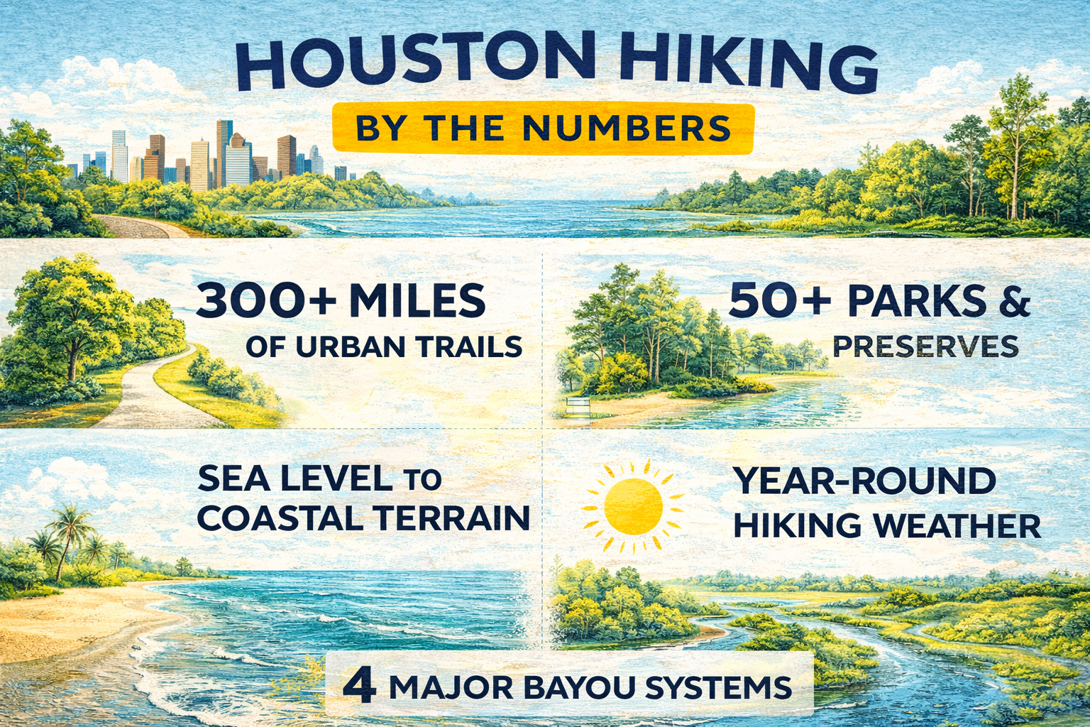 Houston Hiking by the Numbers