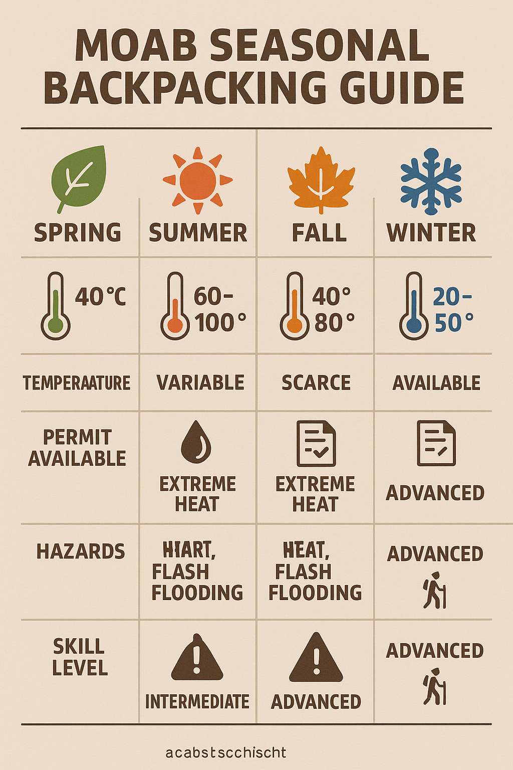 Moab Seasonal Backpacking Guide