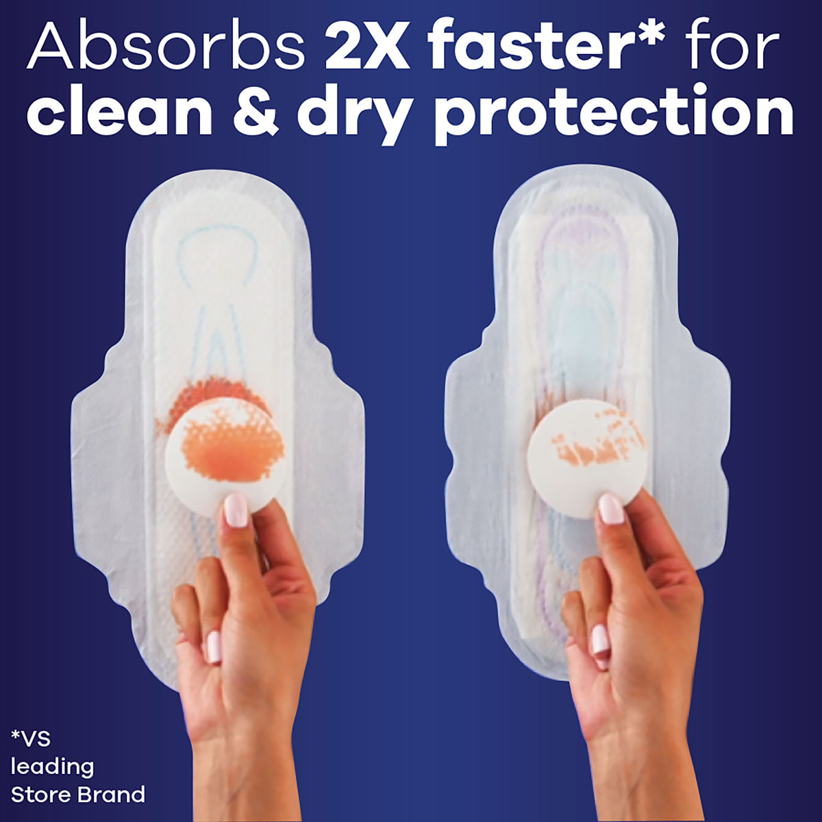 Absorbs 2X faster for clean & dry protection Ultra Thin Size 4