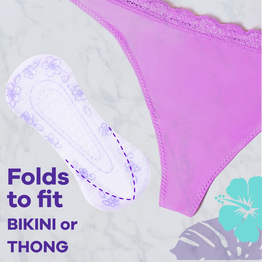 Folds to fit bikini or thong