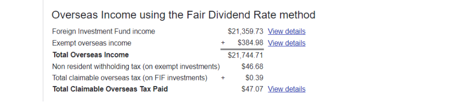 FIF Income summary 3
