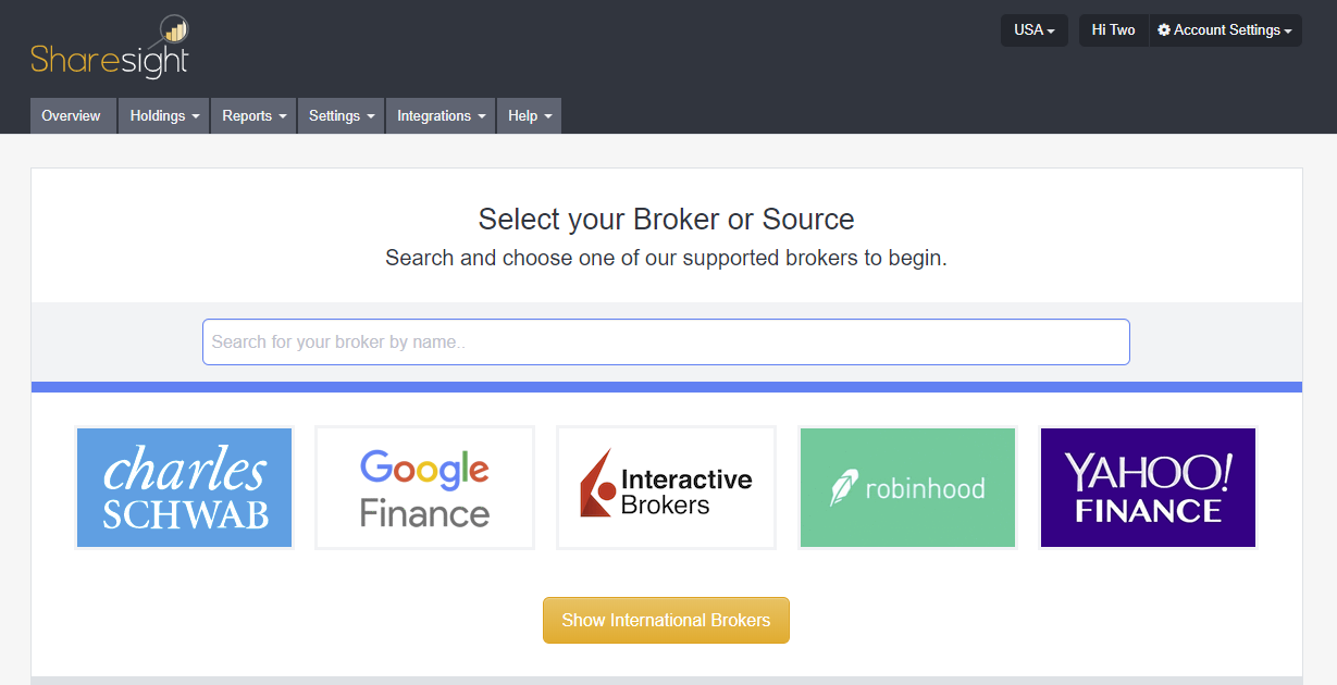 US Broker CSV import