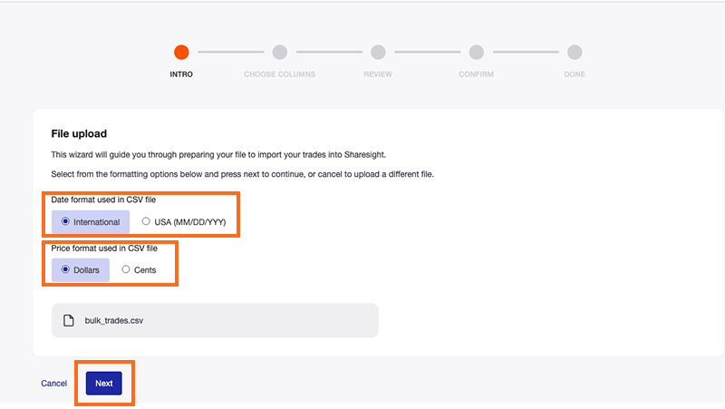 Bulk Upload date and price