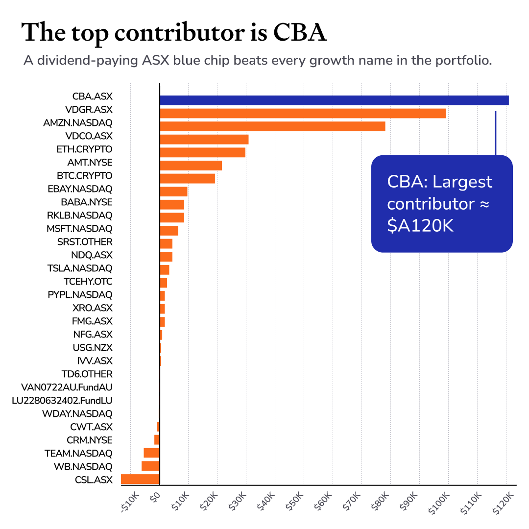Top contributors chart for the portfolio