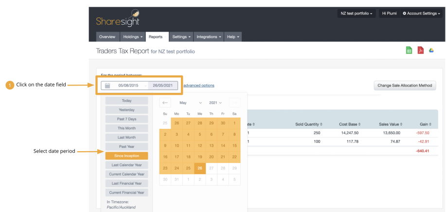 Traders Tax Report NZ