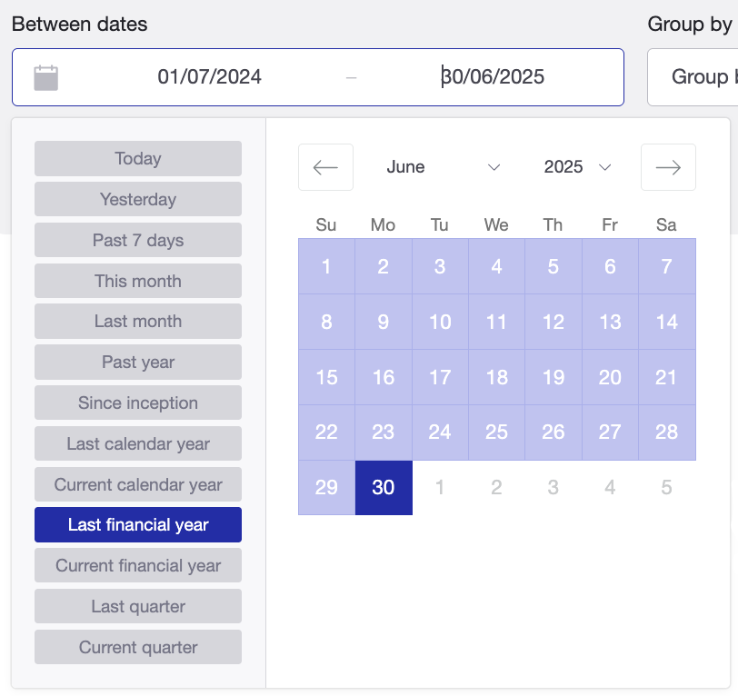 historical cost report dates