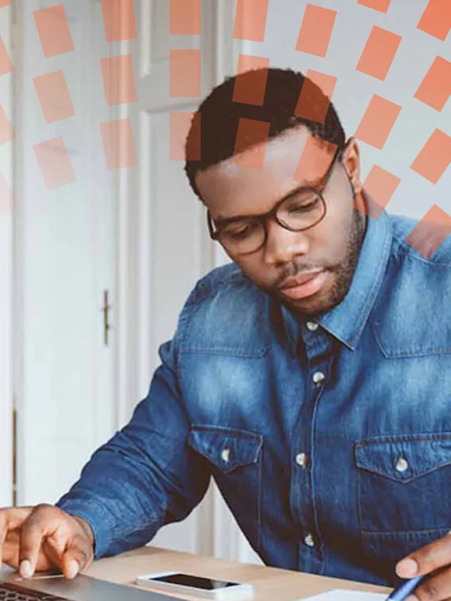 Male editor working in his home office