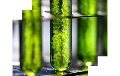 Test tube containing plant like material