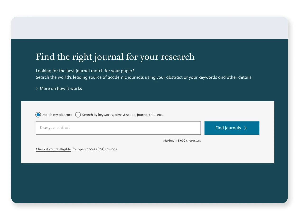 Find the right journal for your research