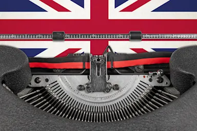 typewriter with the union jack in it