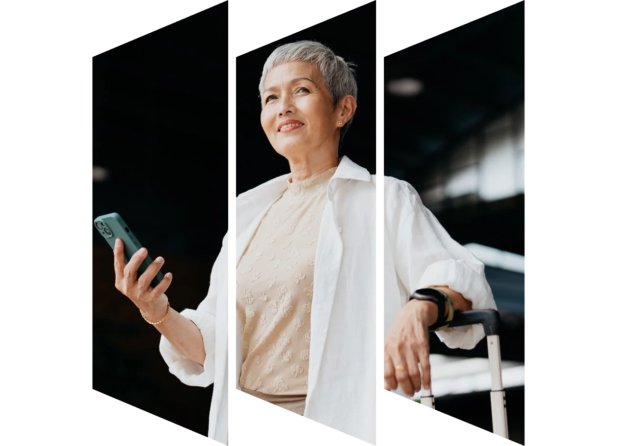 Professional woman looking out window sitting at conference table