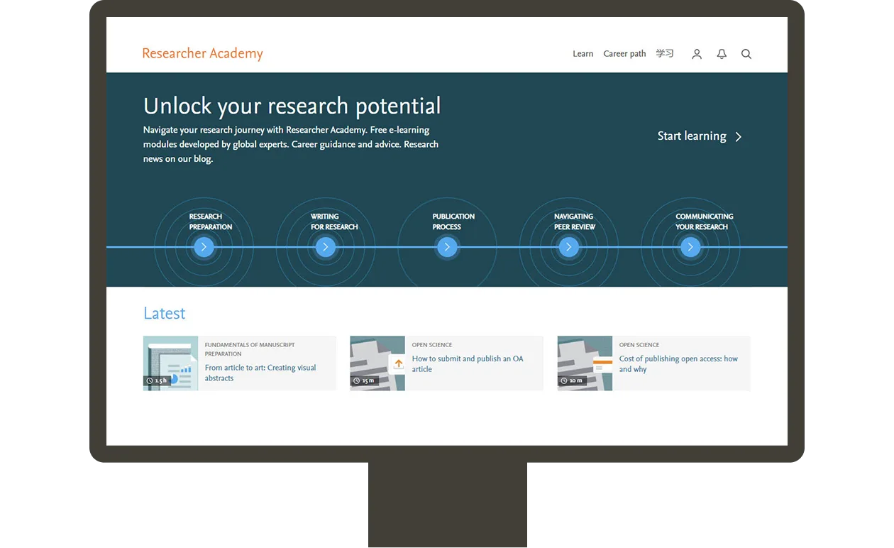 Elsevier Research Academy homepage
