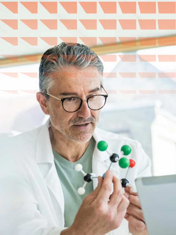 Scientists doing research on molecular structure in a laboratory
