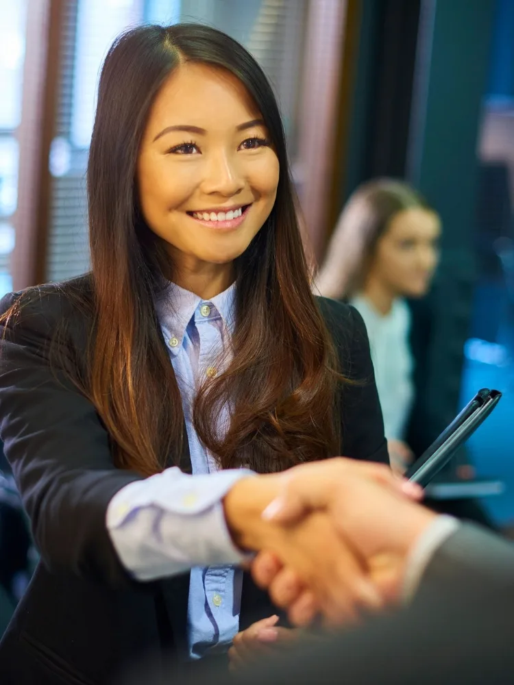 A woman smiling in office