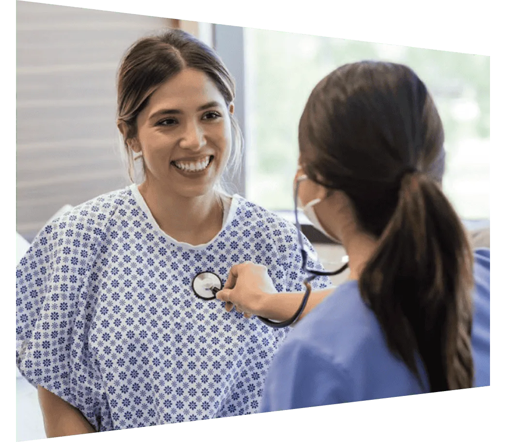 Doctor examining female patient
