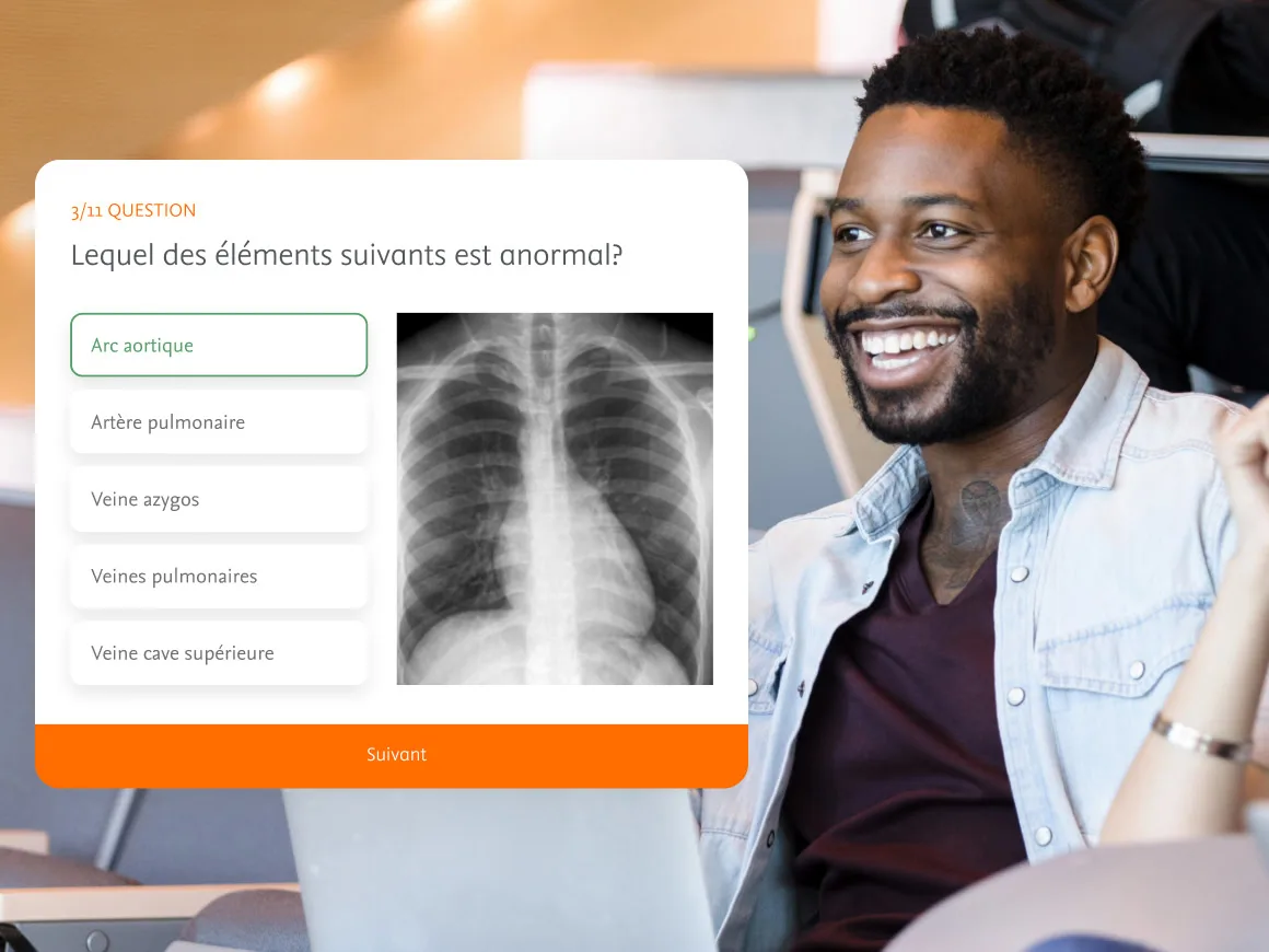 Medical Student in lecture quiz question