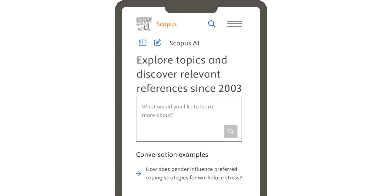 Screenshot of Scopus AI mobile view