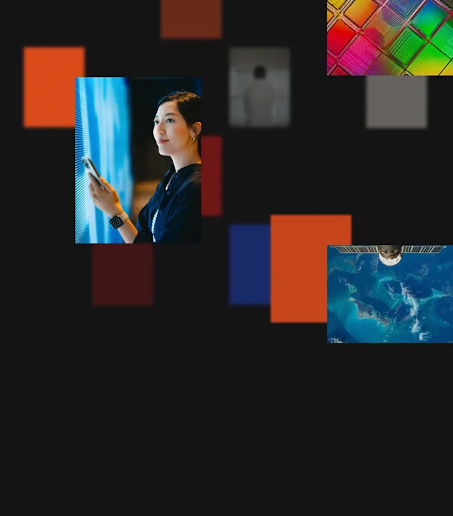 Collage of AI and technology images