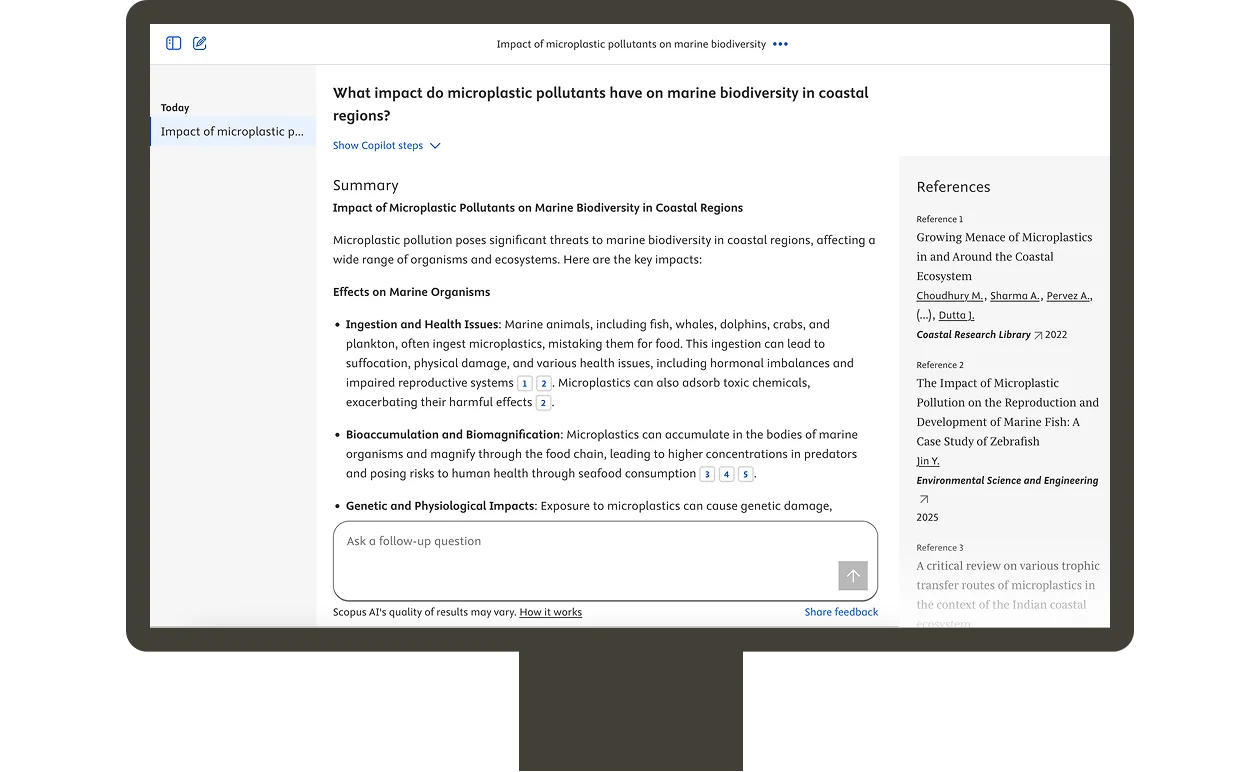 Screenshot of topic summary in Scopus AI