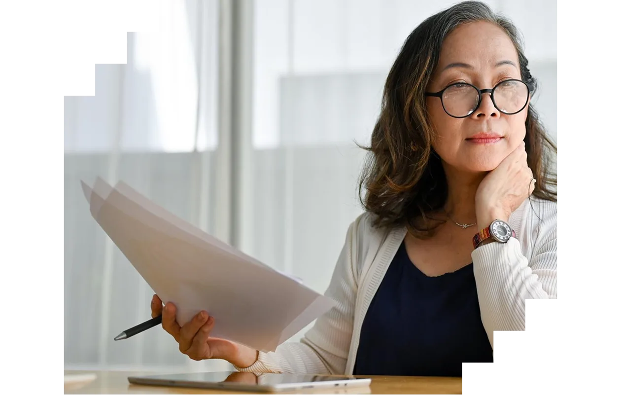 Woman following online course on laptop
