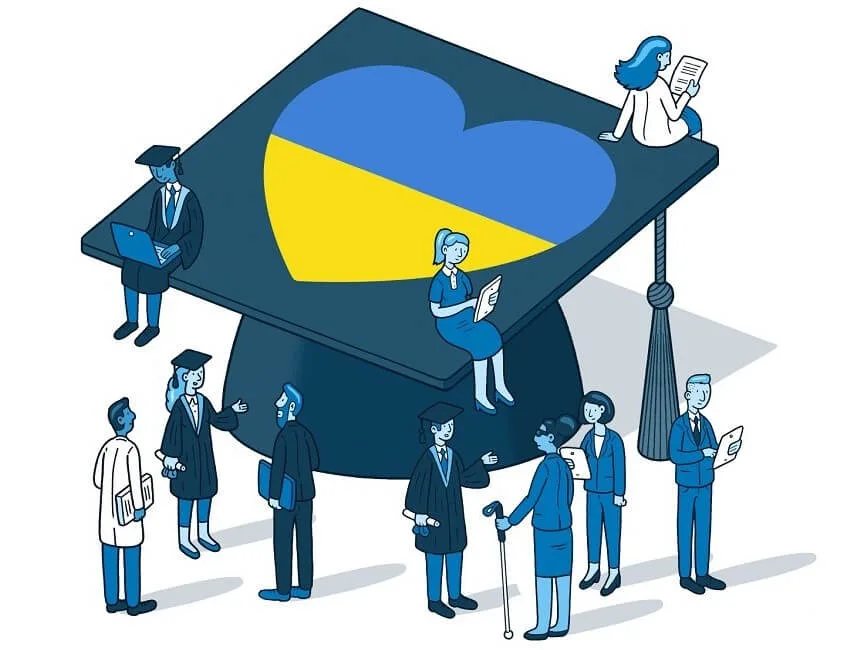 Ukraine academic support illustration