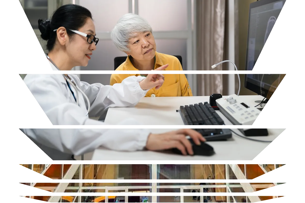 A health-officer performing a check-up on rural woman