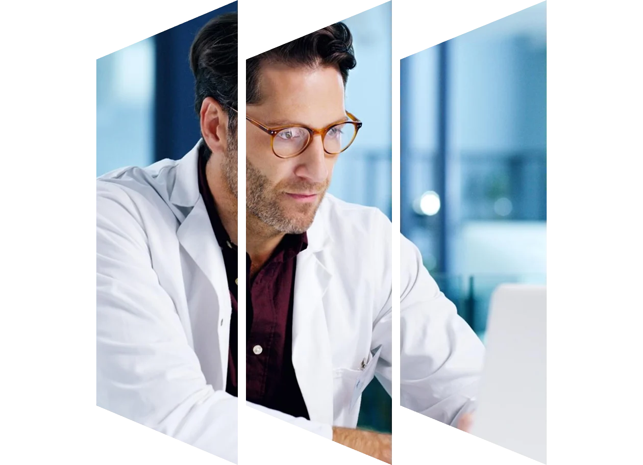 Close up shot of a mature doctor using a laptop in a hospital