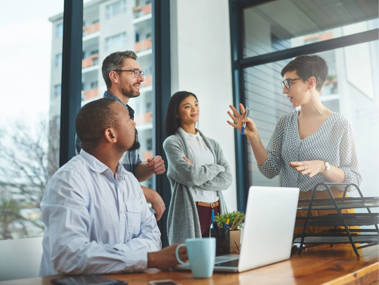 Meeting in an office