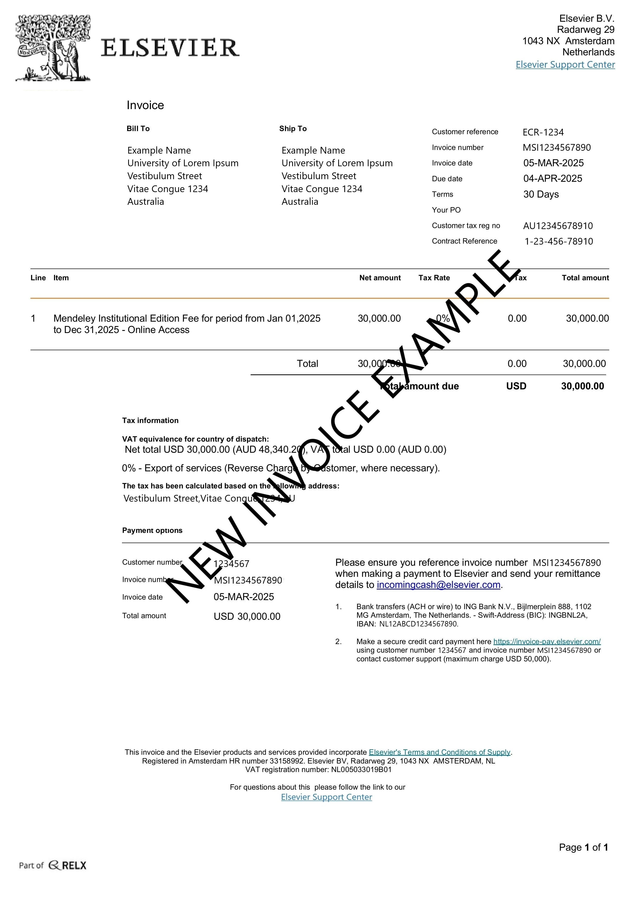 New invoicing solution AIR - new invoice example
