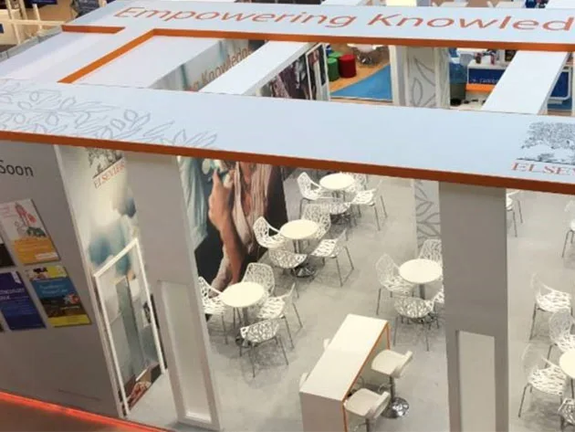 Elsevier booth at a trade show