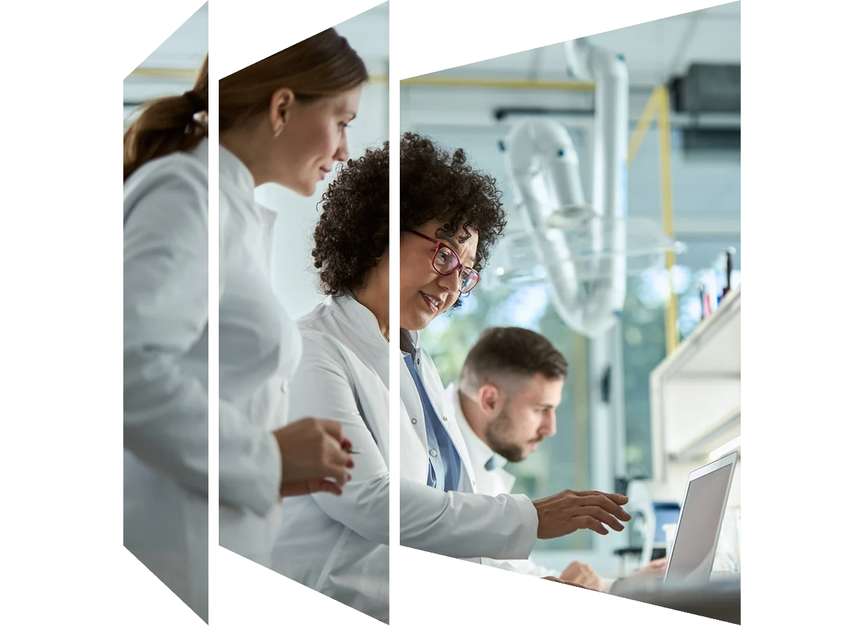 Businessman showing something in digital tablet to doctor.