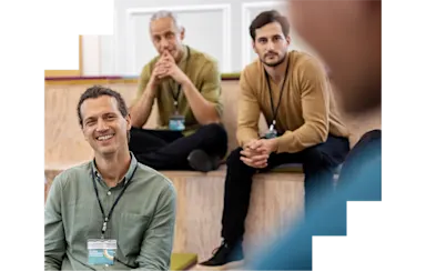 Group of people listening to a presentation