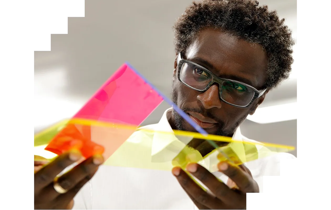 Designer examining a prototype